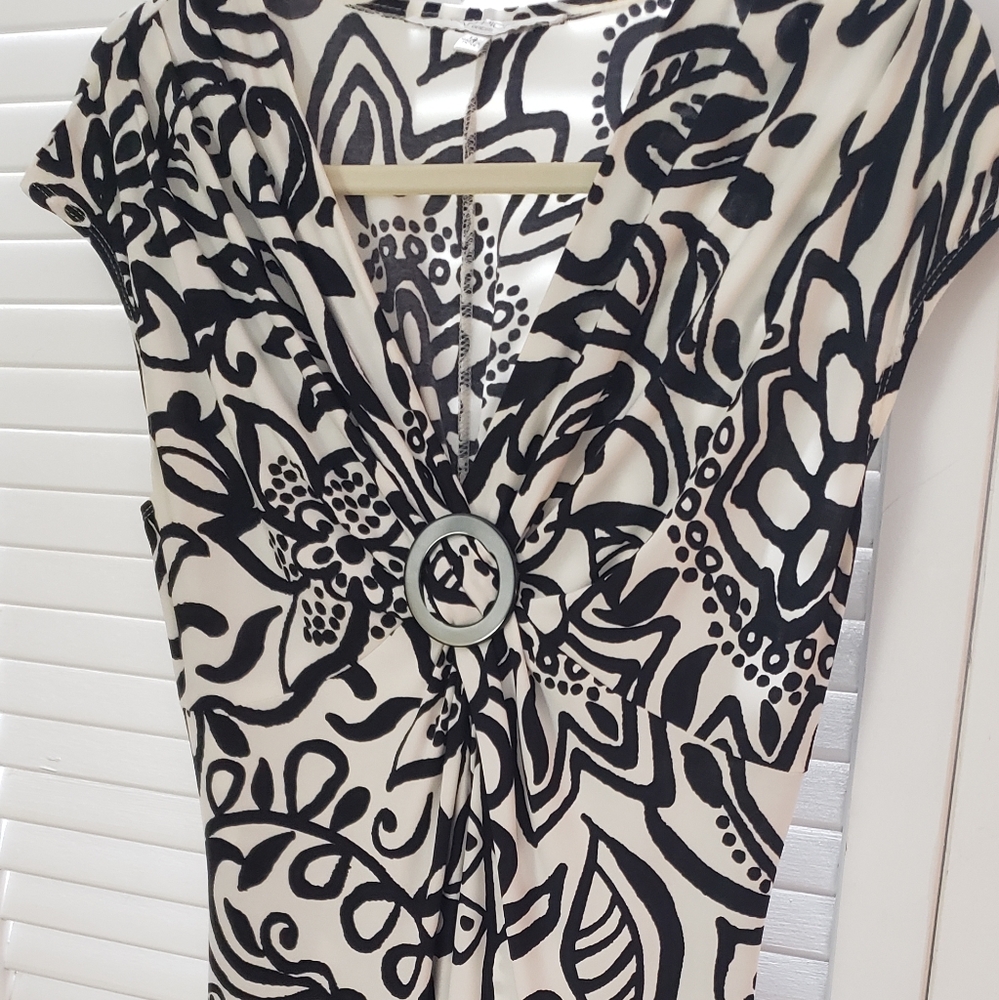 Black and white print dress